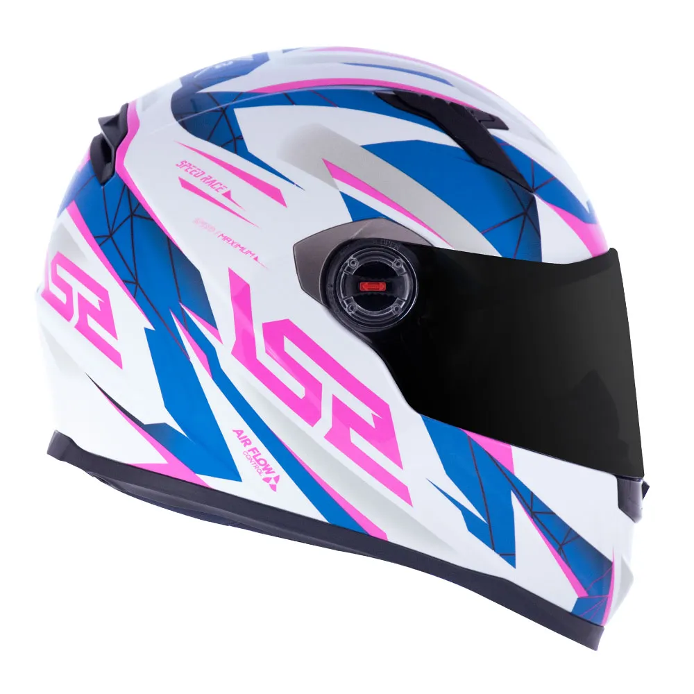 Capacete LS2 Classic Draze Rosa e Azul